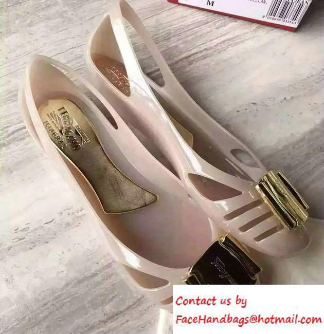 Salvatore Ferragamo Heel 3cm Bermuda Jelly Flats Nude