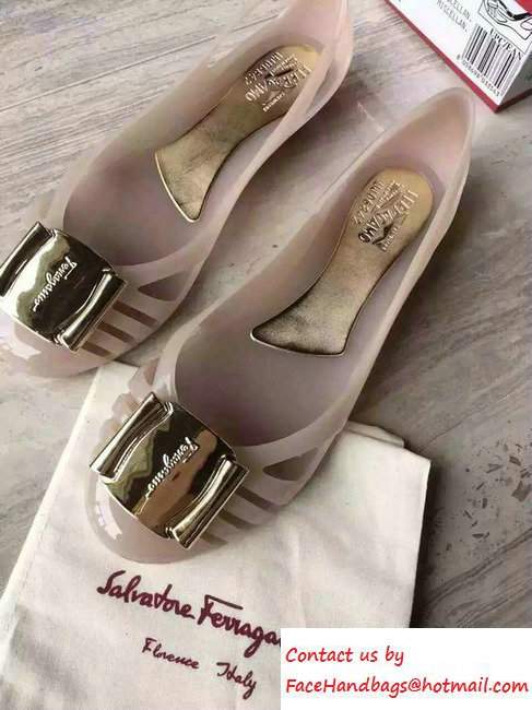 Salvatore Ferragamo Heel 3cm Bermuda Jelly Flats Nude