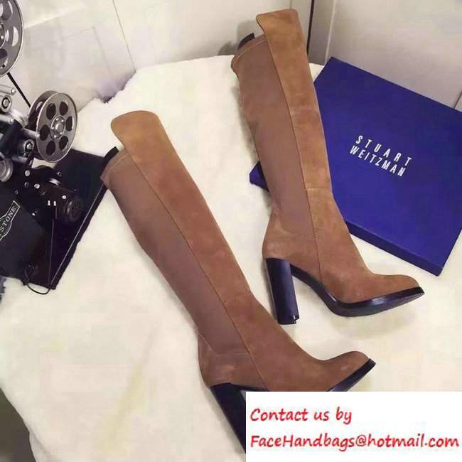 Stuart Weitzman Heel 9cm Long Boots Khaki