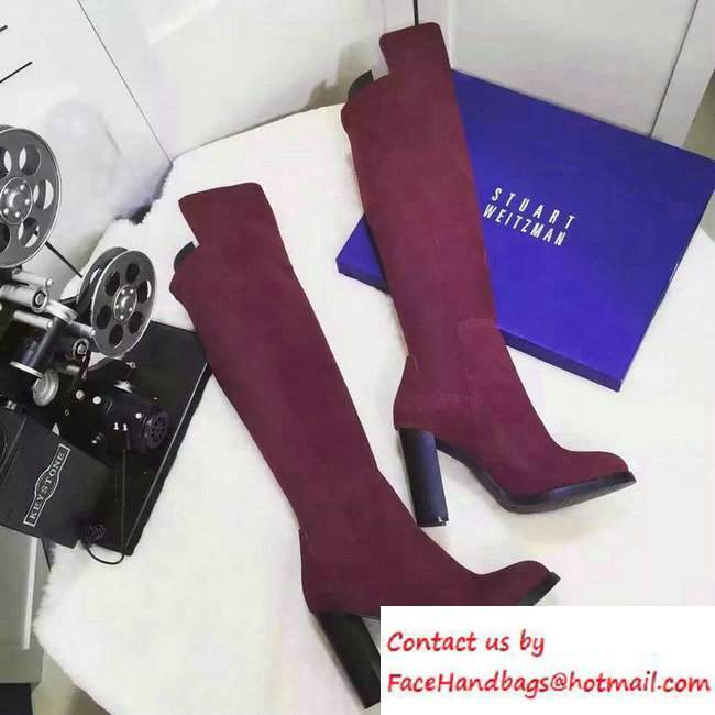 Stuart Weitzman Heel 9cm Long Boots Red