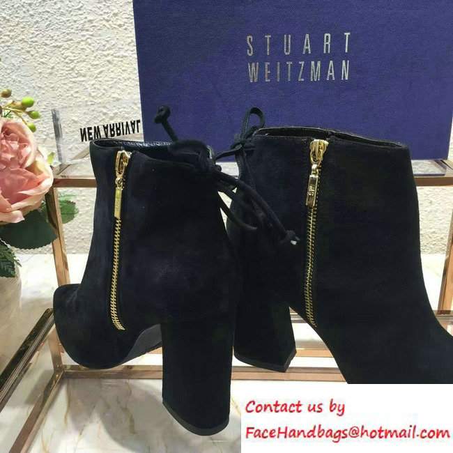 Stuart Weitzman Heel 9cm Short Boots Black