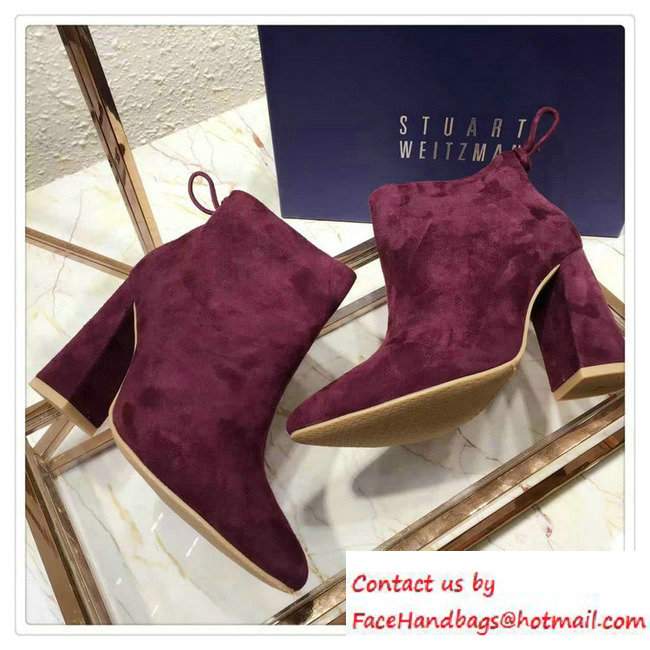 Stuart Weitzman Heel 9cm Short Boots Purple