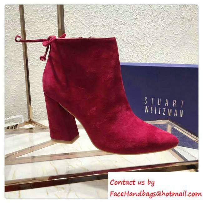 Stuart Weitzman Heel 9cm Short Boots Red