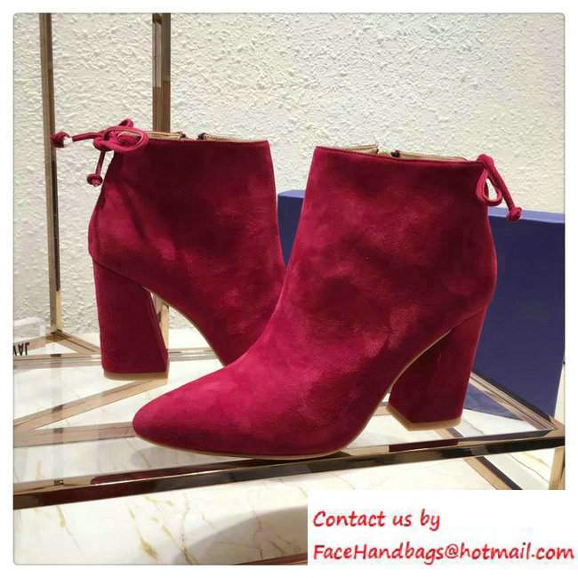 Stuart Weitzman Heel 9cm Short Boots Red