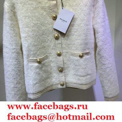 Balmain white shearling coat 2020