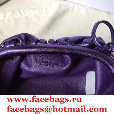 Bottega Veneta Frame Pouch Clutch Small Bag with Strap In Butter Calf metallic purple 2020