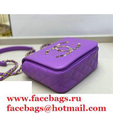 Chanel CC Charms Small Flap Bag AS1881 Purple 2020