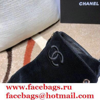 Chanel CC Logo Suede Boots Black 2020