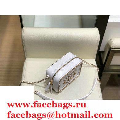 Chanel Chain CC Filigree Clutch with Chain Vanity Case Bag A84452 White 2020