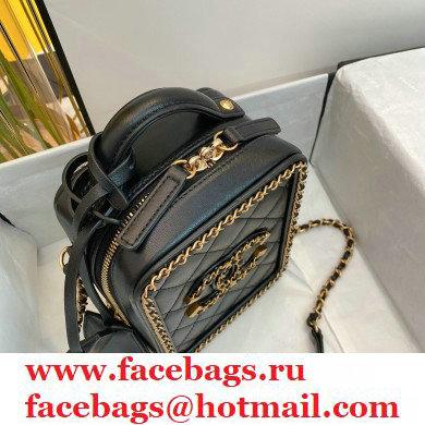 Chanel Chain CC Filigree Vertical Clutch with Chain Vanity Case Bag AS0988 Black 2020