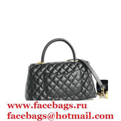 Chanel Coco Handle Medium Flap Bag Black with Top Handle A92991