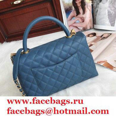 Chanel Coco Handle Medium Flap Bag Blue with Top Handle A92991 Top Quality 7148