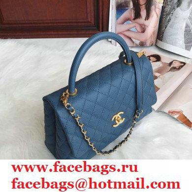Chanel Coco Handle Medium Flap Bag Blue with Top Handle A92991 Top Quality 7148 - Click Image to Close