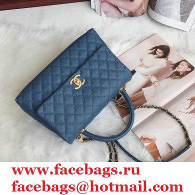 Chanel Coco Handle Medium Flap Bag Blue with Top Handle A92991 Top Quality 7148