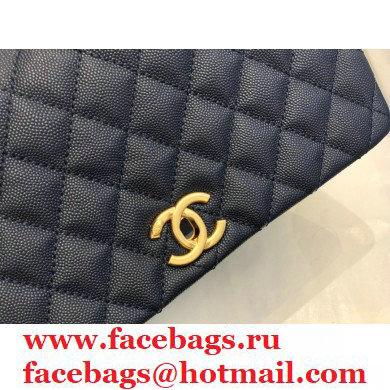 Chanel Coco Handle Medium Flap Bag Navy Blue/Burgundy with Lizard Top Handle A92991 Top Quality 7148