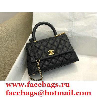 Chanel Coco Handle Small Flap Bag Black with Top Handle A92990 Top Quality 7147