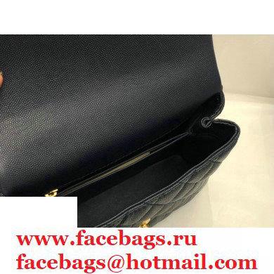 Chanel Coco Handle Small Flap Bag Navy Blue/Burgundy with Lizard Top Handle A92990 Top Quality 7147