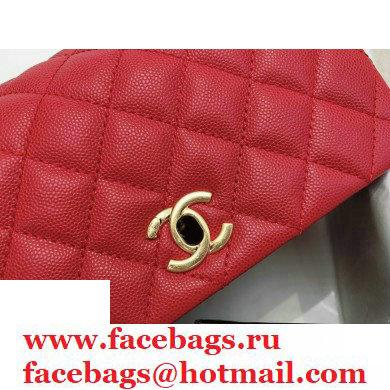 Chanel Coco Handle Small Flap Bag Red/Burgundy with Lizard Top Handle A92990 Top Quality 7147