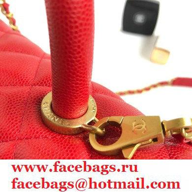 Chanel Coco Handle Small Flap Bag Red with Top Handle A92990