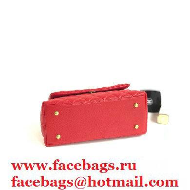 Chanel Coco Handle Small Flap Bag Red with Top Handle A92990