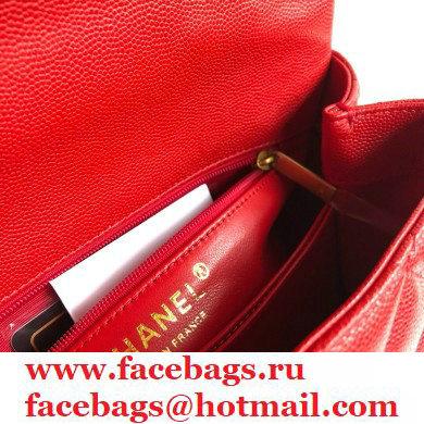 Chanel Coco Handle Small Flap Bag Red with Top Handle A92990