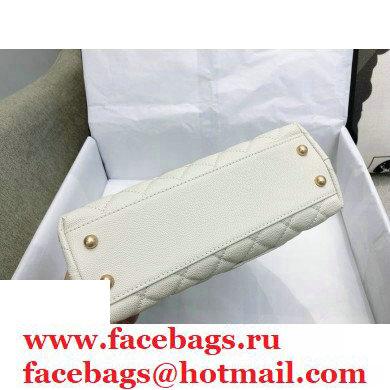 Chanel Coco Handle Small Flap Bag White/Blue with Lizard Top Handle A92990 Top Quality 7147