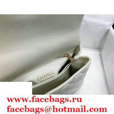 Chanel Coco Handle Small Flap Bag White/Blue with Lizard Top Handle A92990 Top Quality 7147