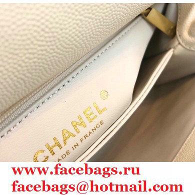 Chanel Coco Handle Small Flap Bag White with Top Handle A92990