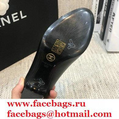 Chanel Crystal Logo Heel 8.5cm Pumps Black 2020