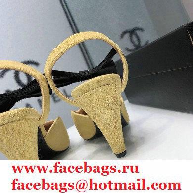 Chanel Heel 8cm Pumps with Bow Strap G36360 Suede Beige 2020