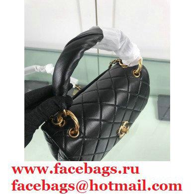 Chanel Lambskin Flap Bag with Handle AS2044 Black 2020 - Click Image to Close