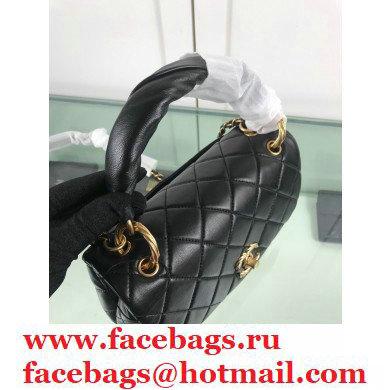 Chanel Lambskin Flap Bag with Handle AS2044 Black 2020