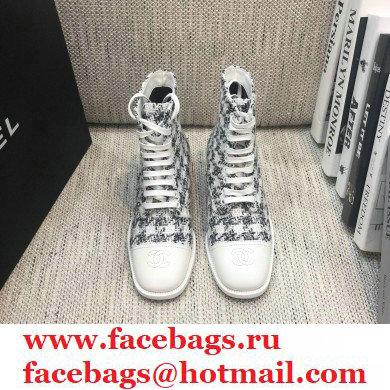 Chanel Logo Lace-Ups Ankle Boots CH22 2020