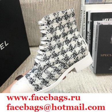 Chanel Logo Lace-Ups Ankle Boots CH22 2020