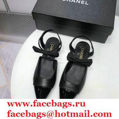 Chanel Mary Janes with Bow Strap G36361 Black 2020