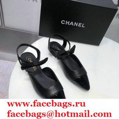 Chanel Mary Janes with Bow Strap G36361 Black 2020