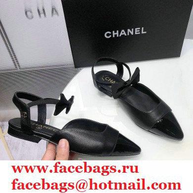 Chanel Mary Janes with Bow Strap G36361 Black 2020