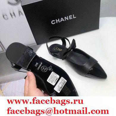 Chanel Mary Janes with Bow Strap G36361 Black 2020