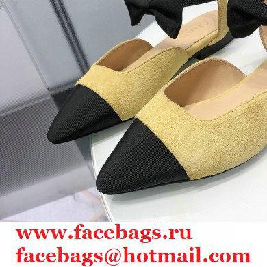 Chanel Mary Janes with Bow Strap G36361 Suede Beige 2020