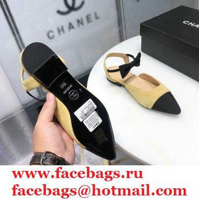 Chanel Mary Janes with Bow Strap G36361 Suede Beige 2020