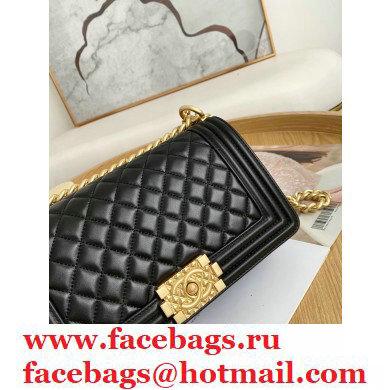 Chanel Medium Boy Flap Bag Black with Removable Logo Handle