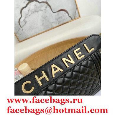 Chanel Medium Boy Flap Bag Black with Removable Logo Handle