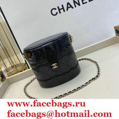 Chanel Metallic Lambskin Clutch with Chain Vanity Case Bag AP1616 Black 2020