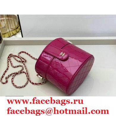 Chanel Metallic Lambskin Clutch with Chain Vanity Case Bag AP1616 Fuchsia 2020