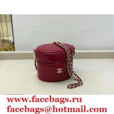 Chanel Metallic Lambskin Small Clutch with Chain Vanity Case Bag AP1573 Red 2020