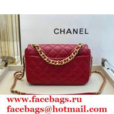 Chanel Shiny Lambskin Flap Bag AS1977 Red 2020