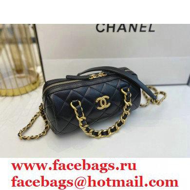 Chanel Shiny Lambskin Small Bowling Bag AS1899 Black 2020