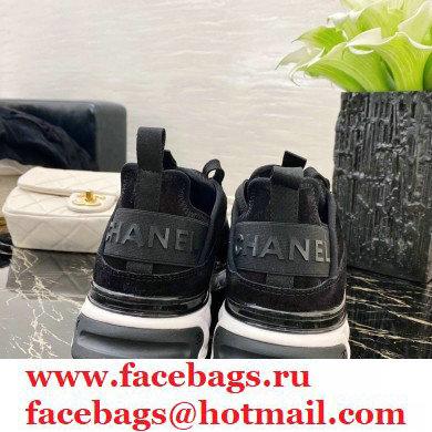 Chanel Top Quality Suede Calfskin and Nylon Sneakers G35617 Black 2020