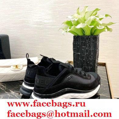 Chanel Top Quality Suede Calfskin and Nylon Sneakers G35617 Black 2020