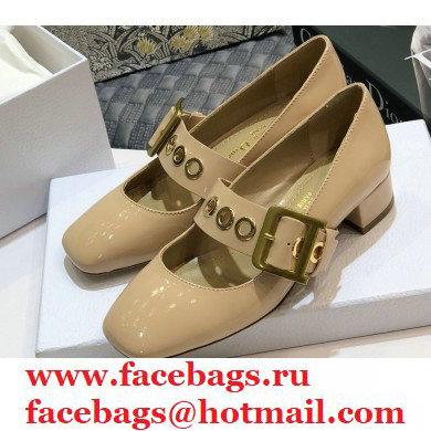 Dior Heel 3.5cm D-Dior Ballet Pumps Patent Nude 2020